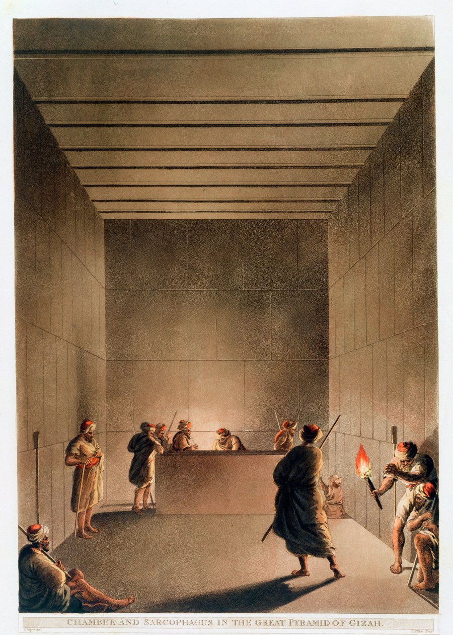 Kammio ja sarkofagi Gizan suuressa pyramidissa, Egypti, 1802 tekijältä Thomas Milton