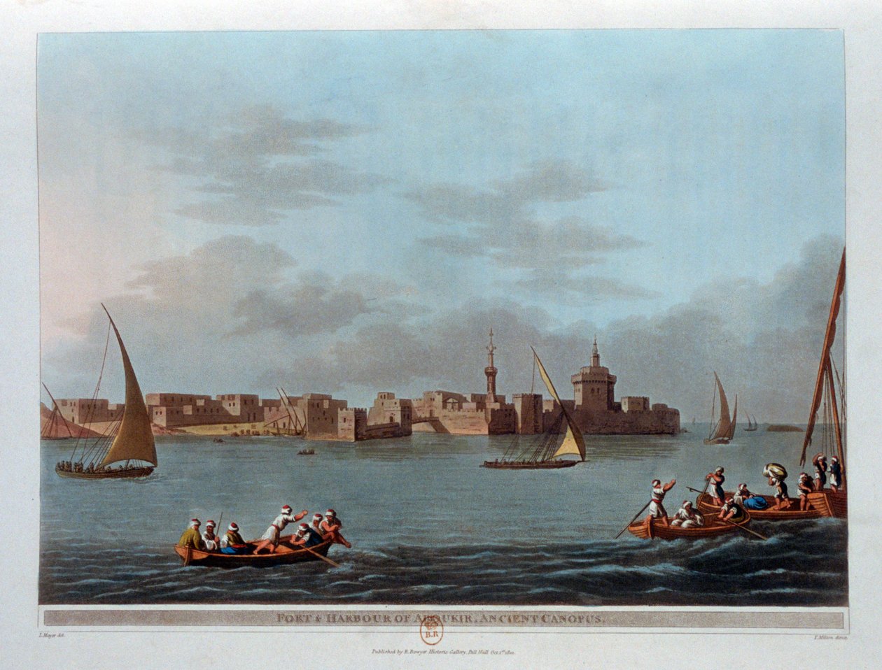 Aboukirin linnoitus ja satama, muinainen Canopus, Egypti, 1801 tekijältä Thomas Milton