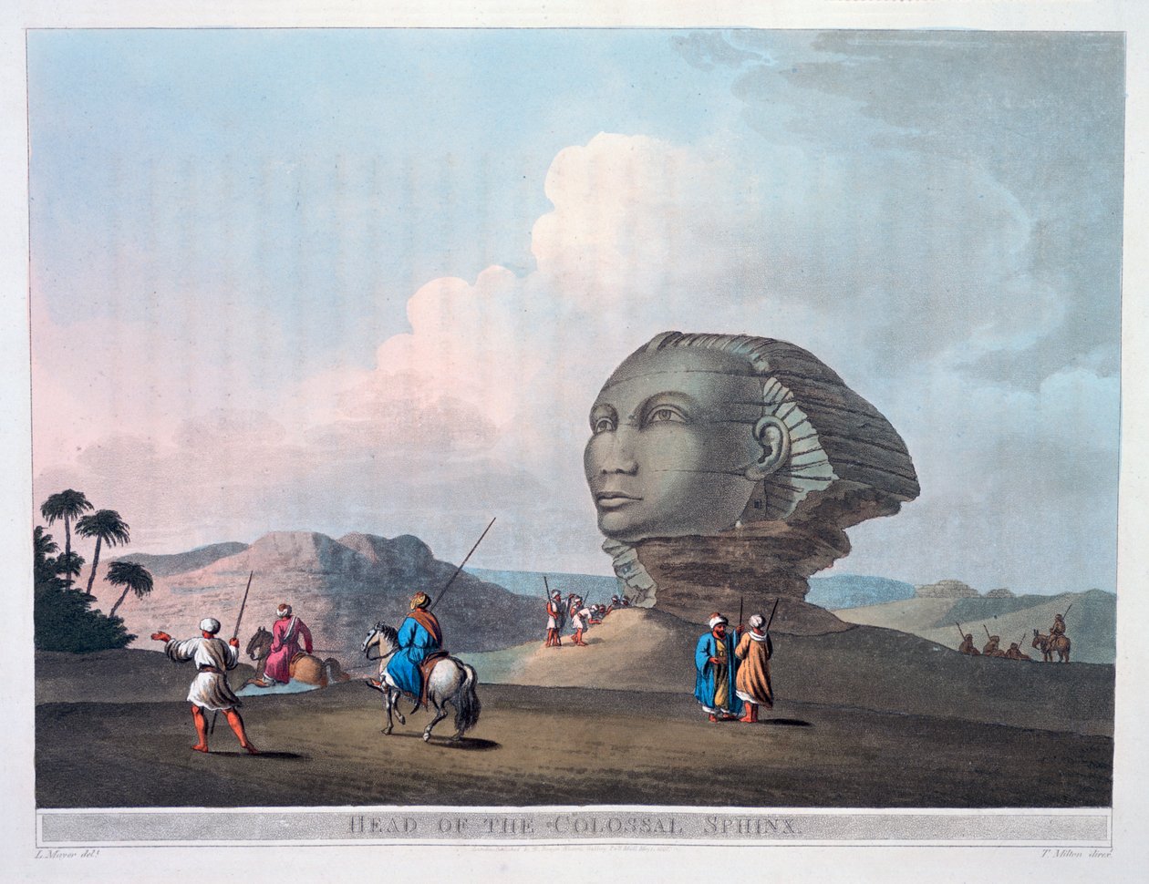 Kolossaalisen sfinksin päällikkö, Giza, Egypti, 1801 tekijältä Thomas Milton