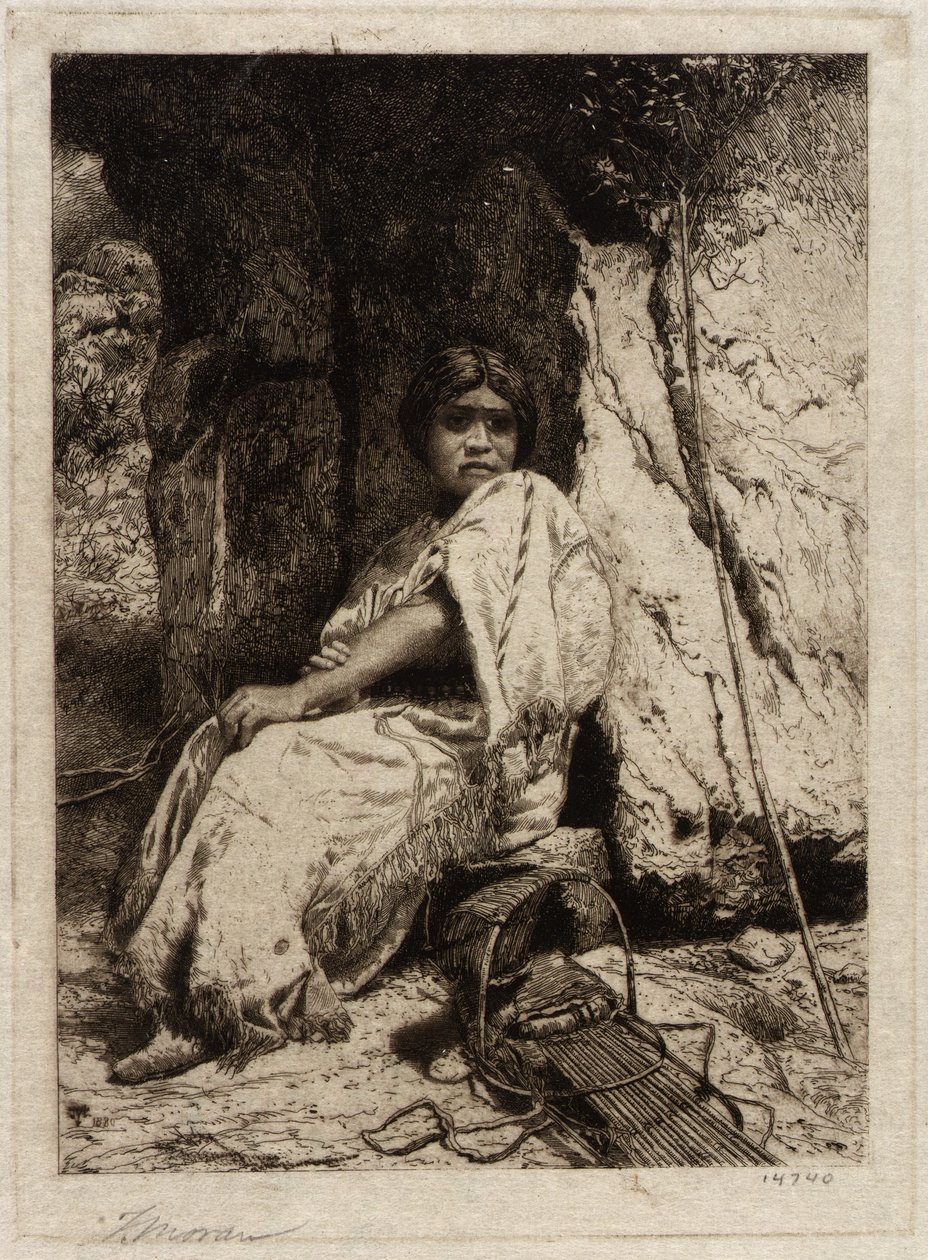 (Intiaanityttö) tekijältä Thomas Moran
