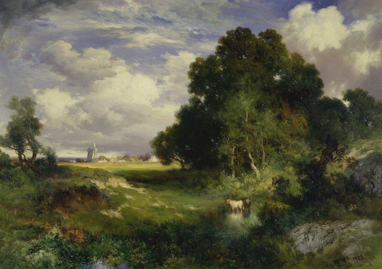 Juhannuspäivä, East Hampton, Long Island tekijältä Thomas Moran