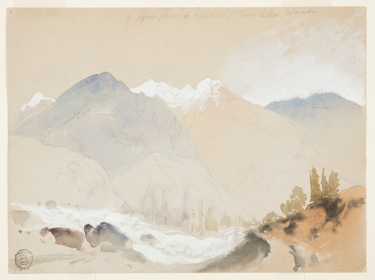 Alpine Pass Cascadessa, Twin Lakesissa, Coloradossa tekijältä Thomas Moran