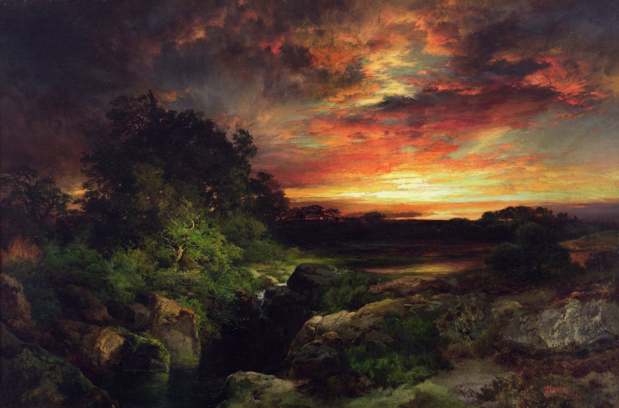 Arizonan auringonlasku lähellä Grand Canyonia tekijältä Thomas Moran