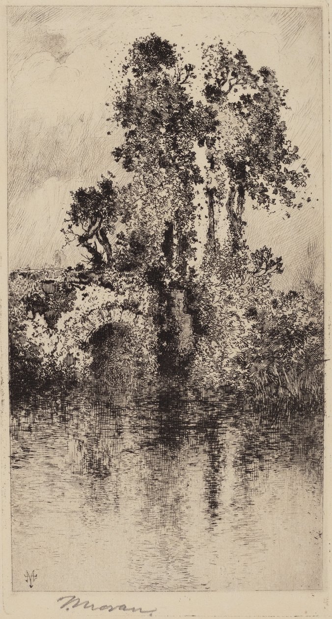 Silta ja puut tekijältä Thomas Moran