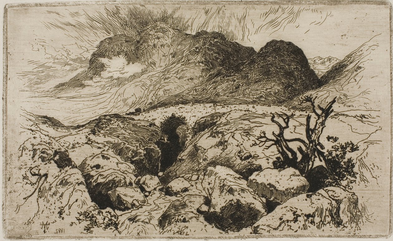 Silta Glencoen solassa tekijältä Thomas Moran