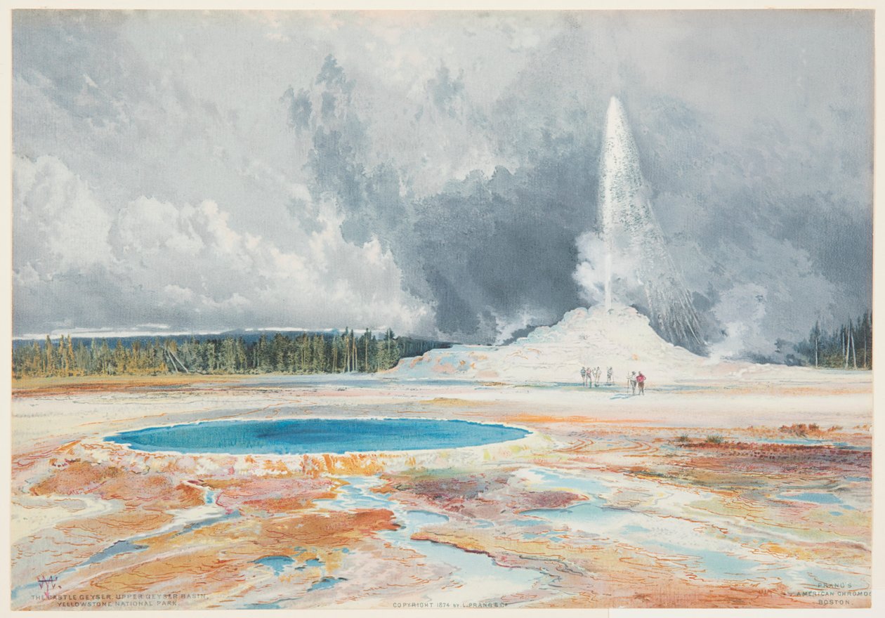 Castle-geysir, Upper Geyser Basin, Yellowstonen kansallispuisto tekijältä Thomas Moran