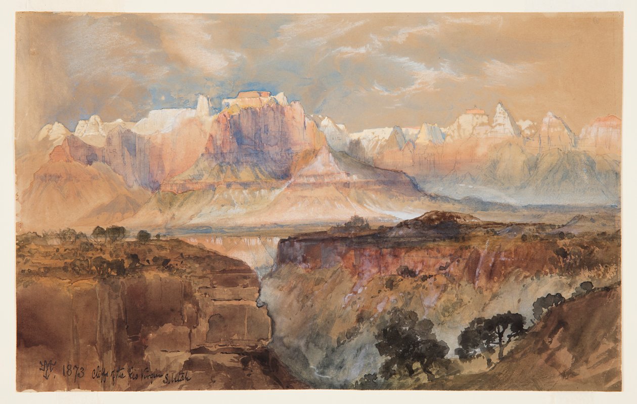 Rio Virginin kalliot, Etelä-Utah tekijältä Thomas Moran