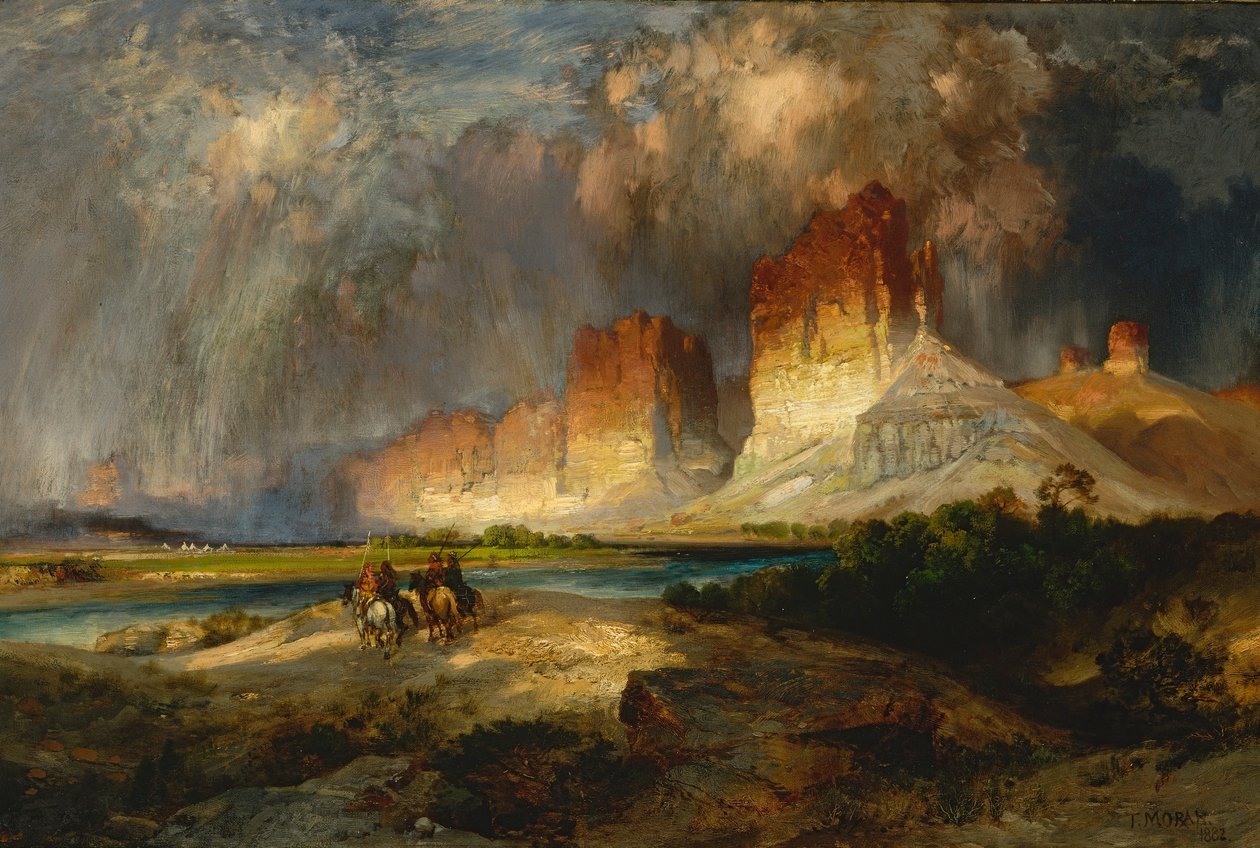 Colorado-joen yläjuoksun kalliot, Wyomingin alue tekijältä Thomas Moran
