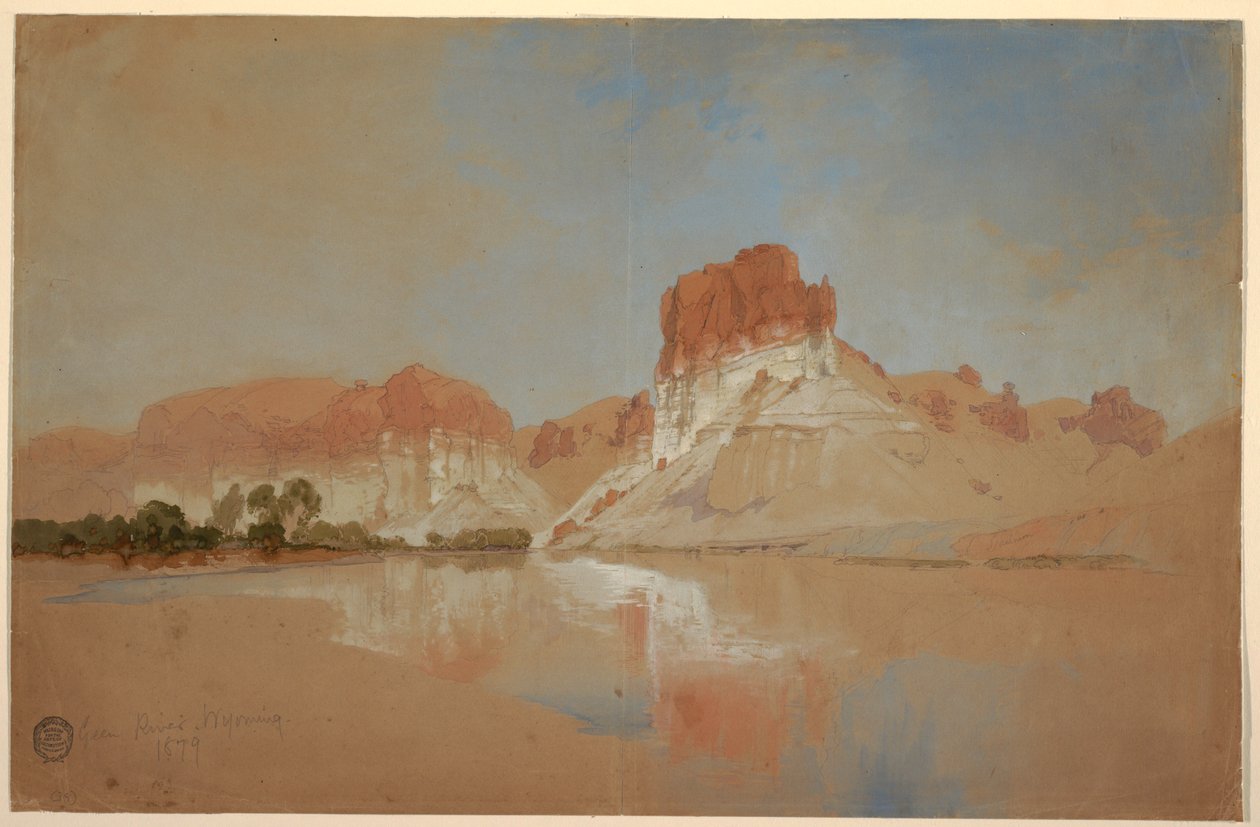 Piirros, Green River, Wyomingin territorio, 1879. tekijältä Thomas Moran