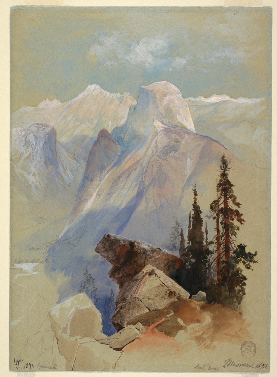 Piirros, Half Dome, Yosemite, 1873 tekijältä Thomas Moran