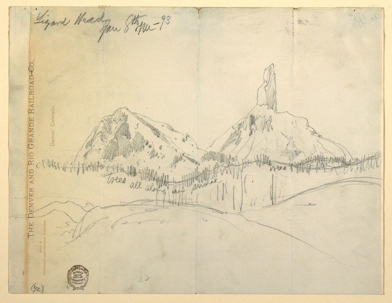 Piirustus, Lizard Head, Colorado tekijältä Thomas Moran