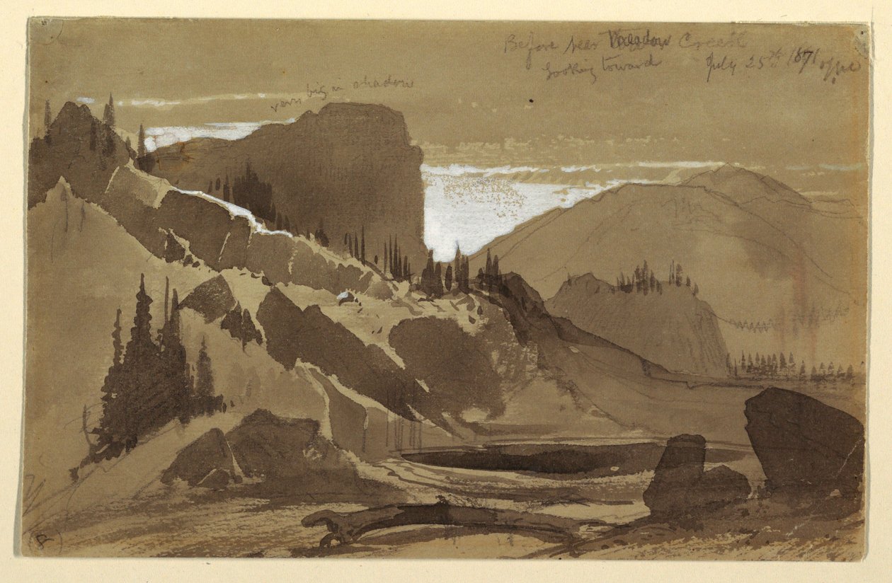 Piirros, Meadow Creekin lähellä, Utah, 25. heinäkuuta 1871. tekijältä Thomas Moran