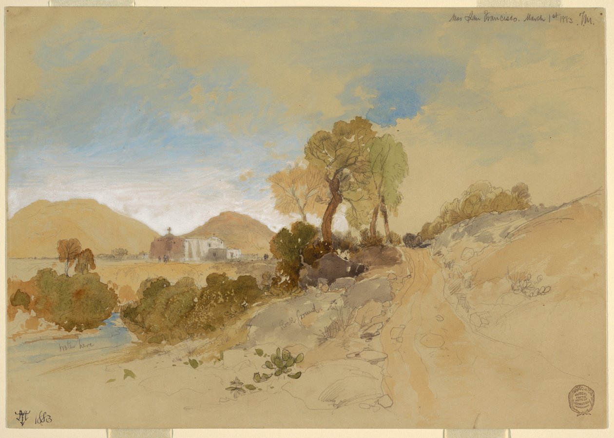 Piirros, San Franciscon lähellä, Meksiko, 1. maaliskuuta 1883. tekijältä Thomas Moran