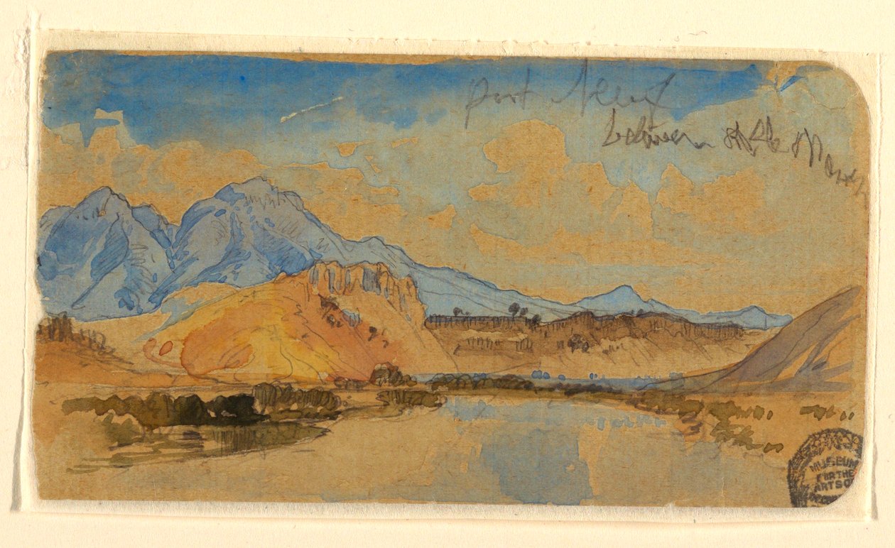 Piirros, Port Neuf Canyon, Idaho, mahdollisesti 1879. tekijältä Thomas Moran