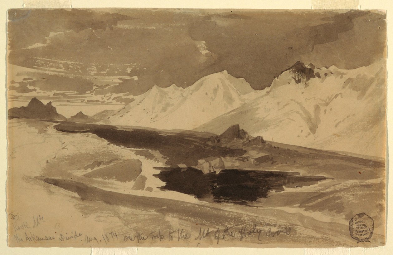 Piirros, The Arkansas Divide, elokuu 1874. tekijältä Thomas Moran