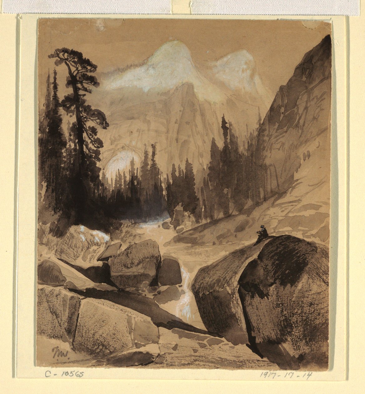 Piirros, Pohjoiskupoli, Yosemite, Kalifornia, 1872. tekijältä Thomas Moran
