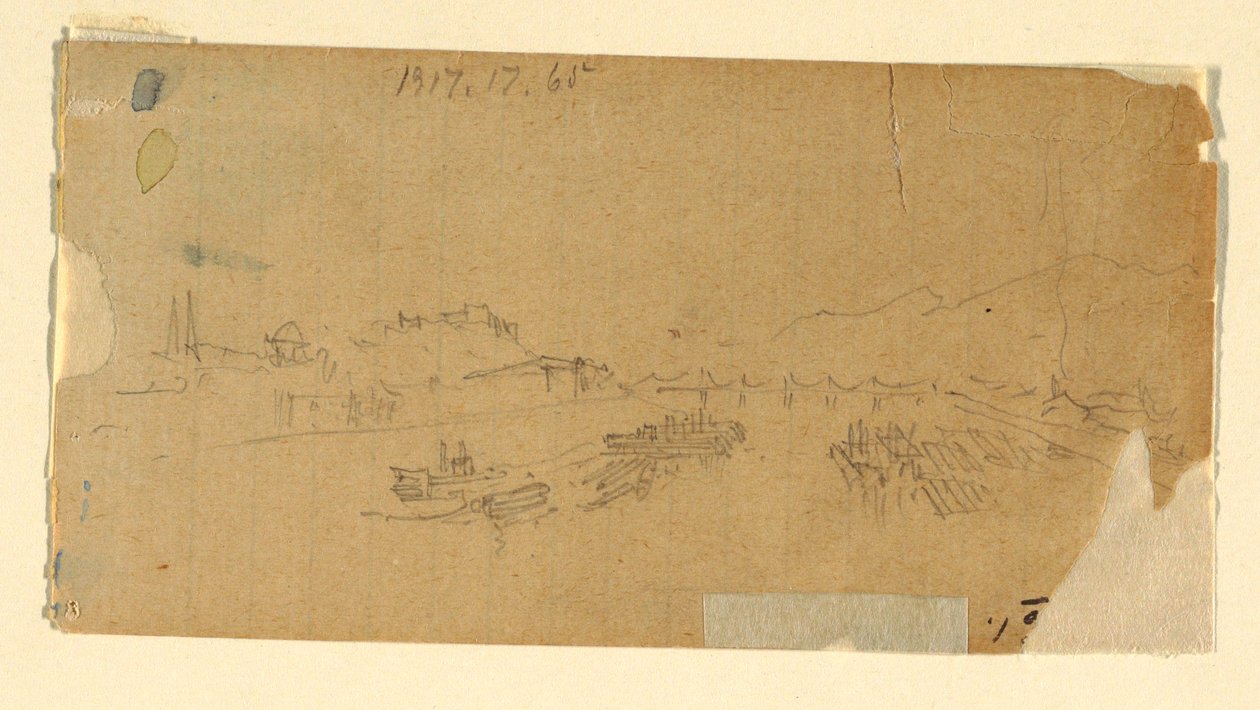 Piirros, Tetons, tasangolta nähtynä, 28. elokuuta 1879. tekijältä Thomas Moran