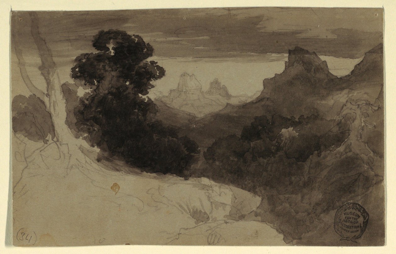 Piirros, Näkymä Tetonsista, Wyoming, 1874 tekijältä Thomas Moran