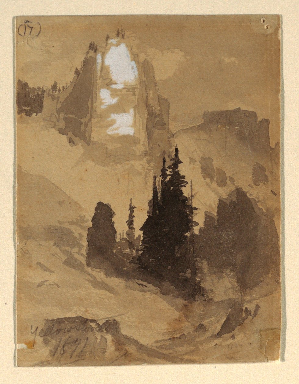 Piirros, Yellowstone, 1871 tekijältä Thomas Moran