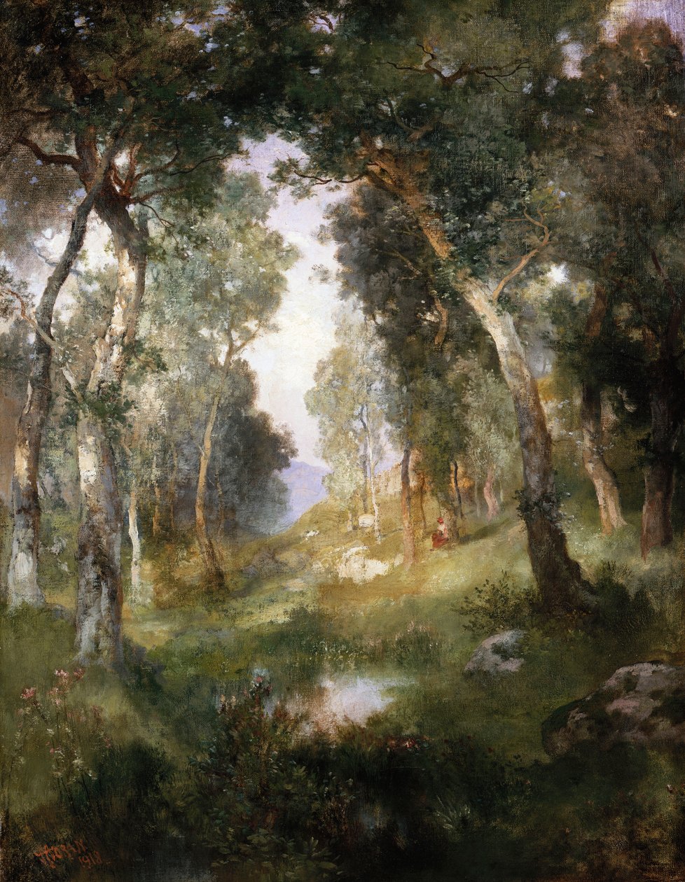 Forest Glade, Santa Barbara, 1918 tekijältä Thomas Moran