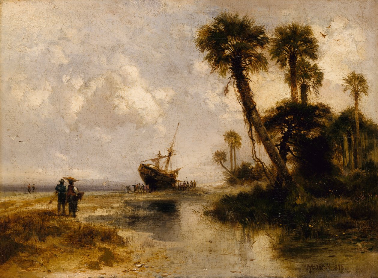 Fort George Island, Florida, 1878. finlandès tekijältä Thomas Moran