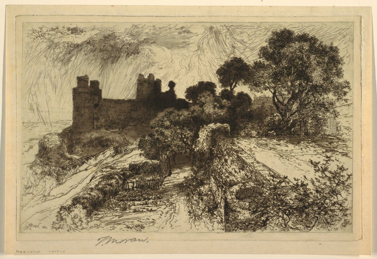 Harlechin linna, Pohjois-Wales tekijältä Thomas Moran