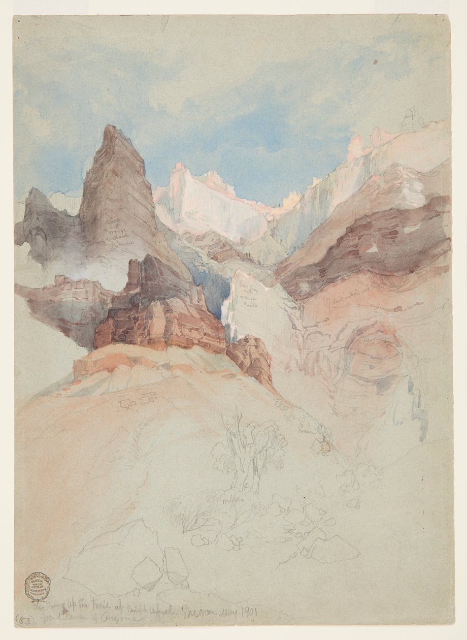 Katsele polkua Bright Angelissa, Grand Canyonissa, Arizonassa tekijältä Thomas Moran