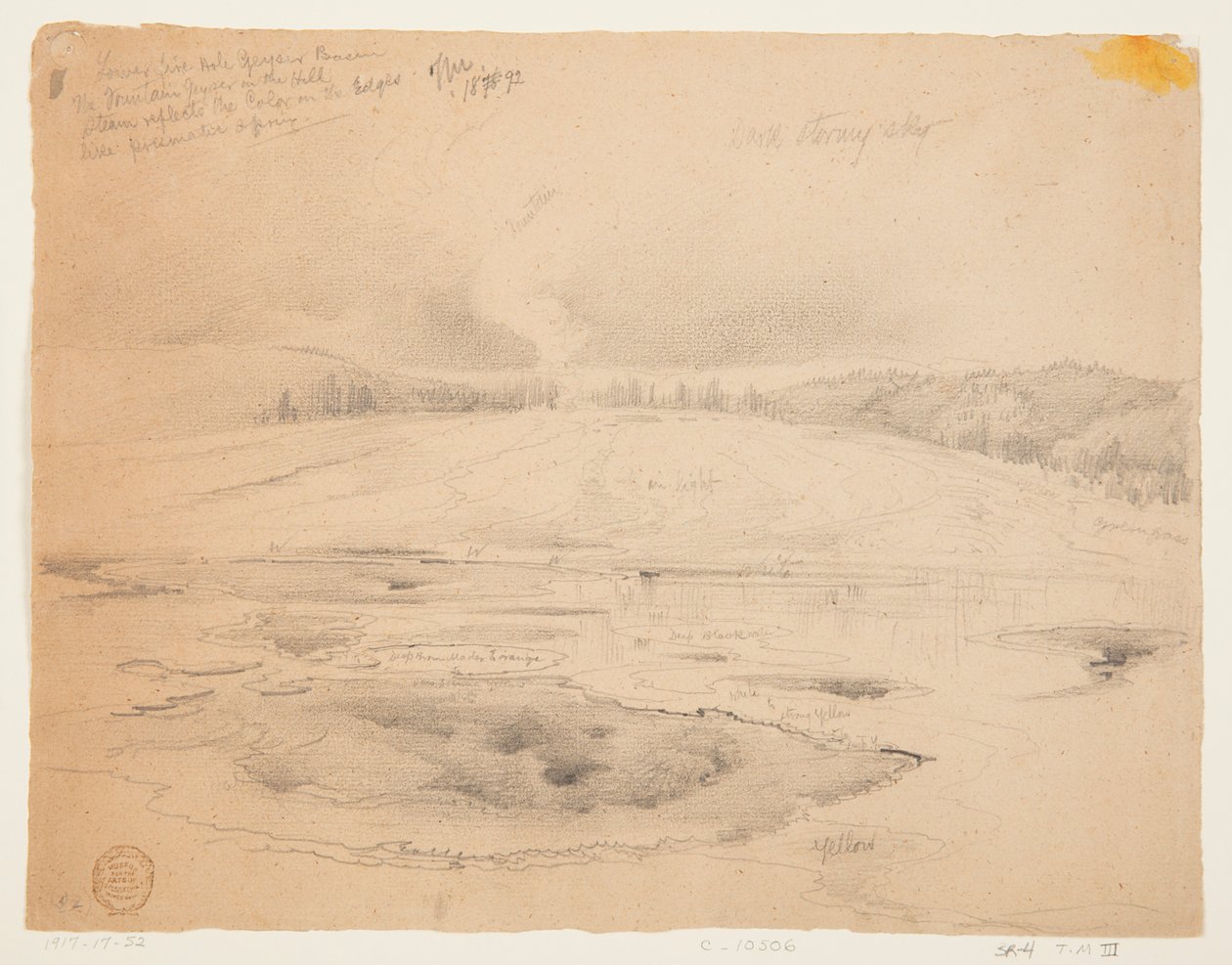 Alempi paloaukko, geysirallas, Yellowstone tekijältä Thomas Moran