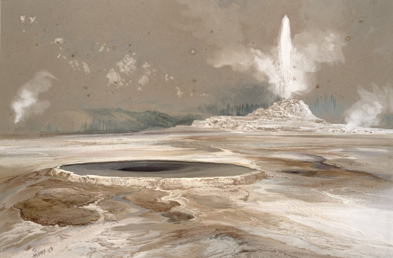 Morning Glory Pool, 1873 tekijältä Thomas Moran