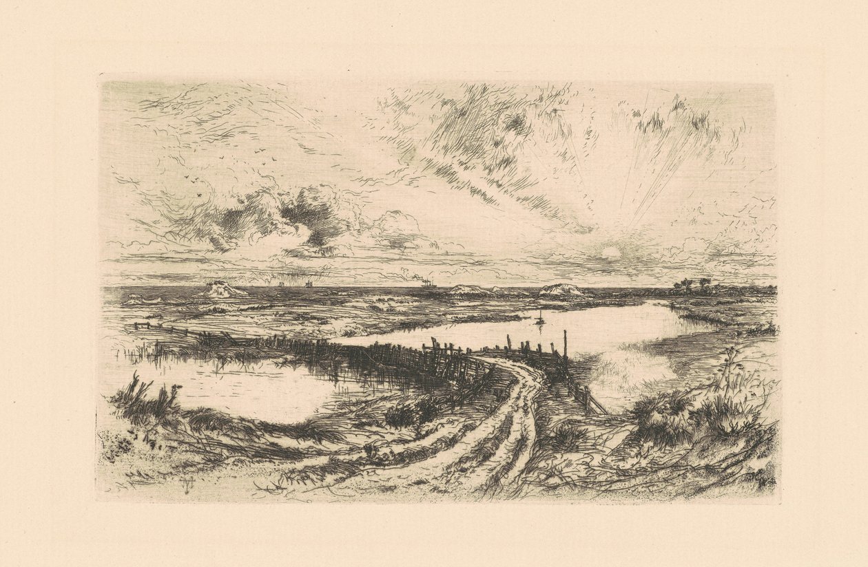 Auringonnousu - Pond, Easthampton, Long Island tekijältä Thomas Moran