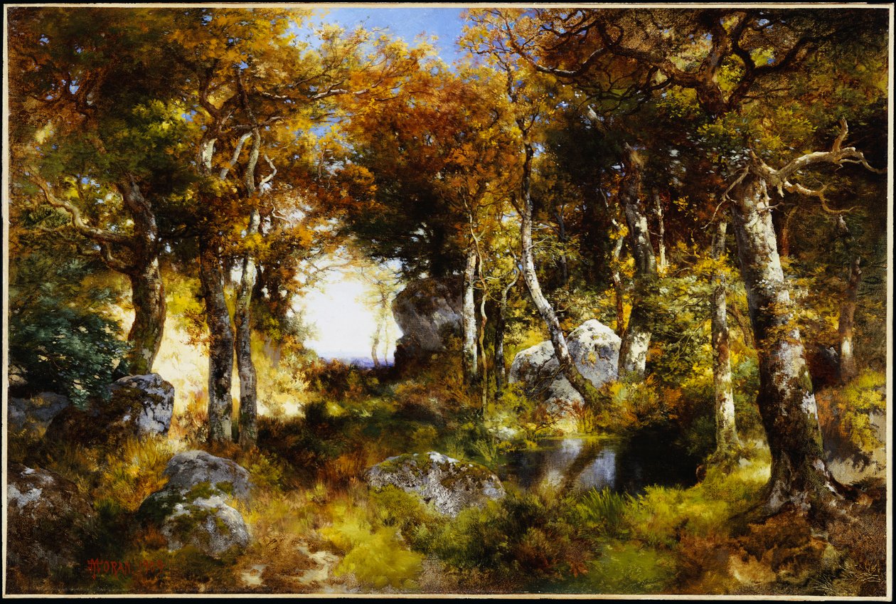 Woodland Pool, 1909 tekijältä Thomas Moran