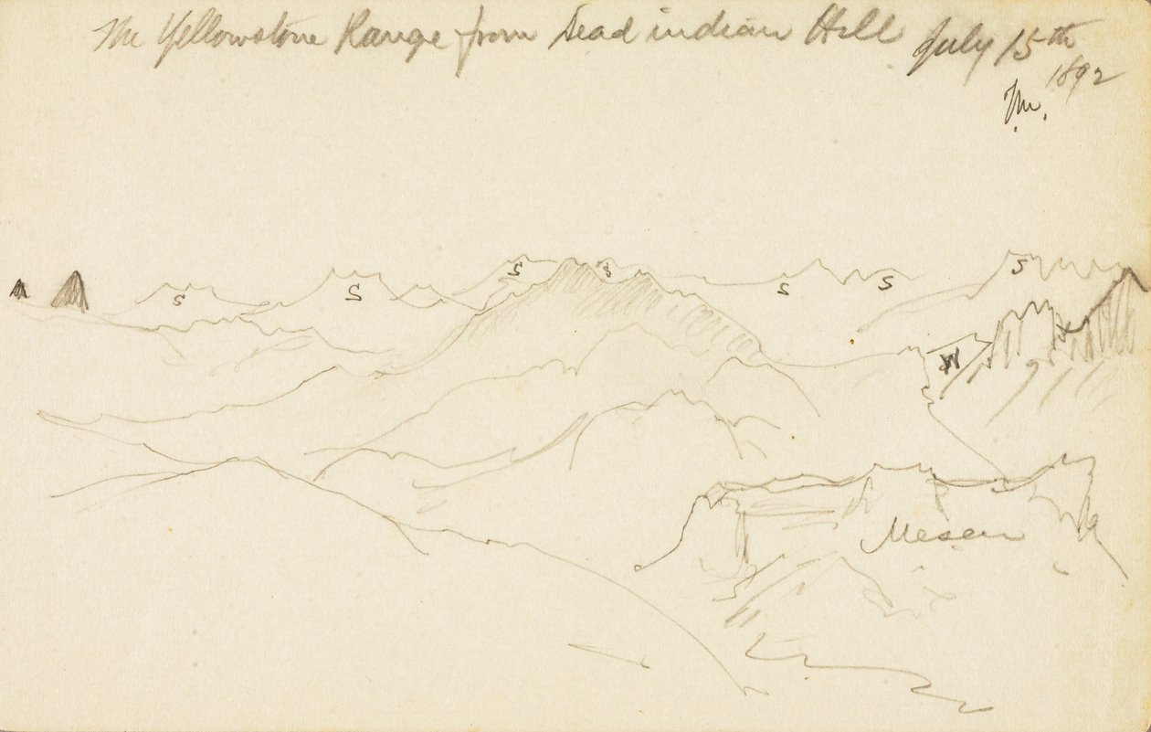 Yellowstone Range Dead Indian Hilliltä tekijältä Thomas Moran