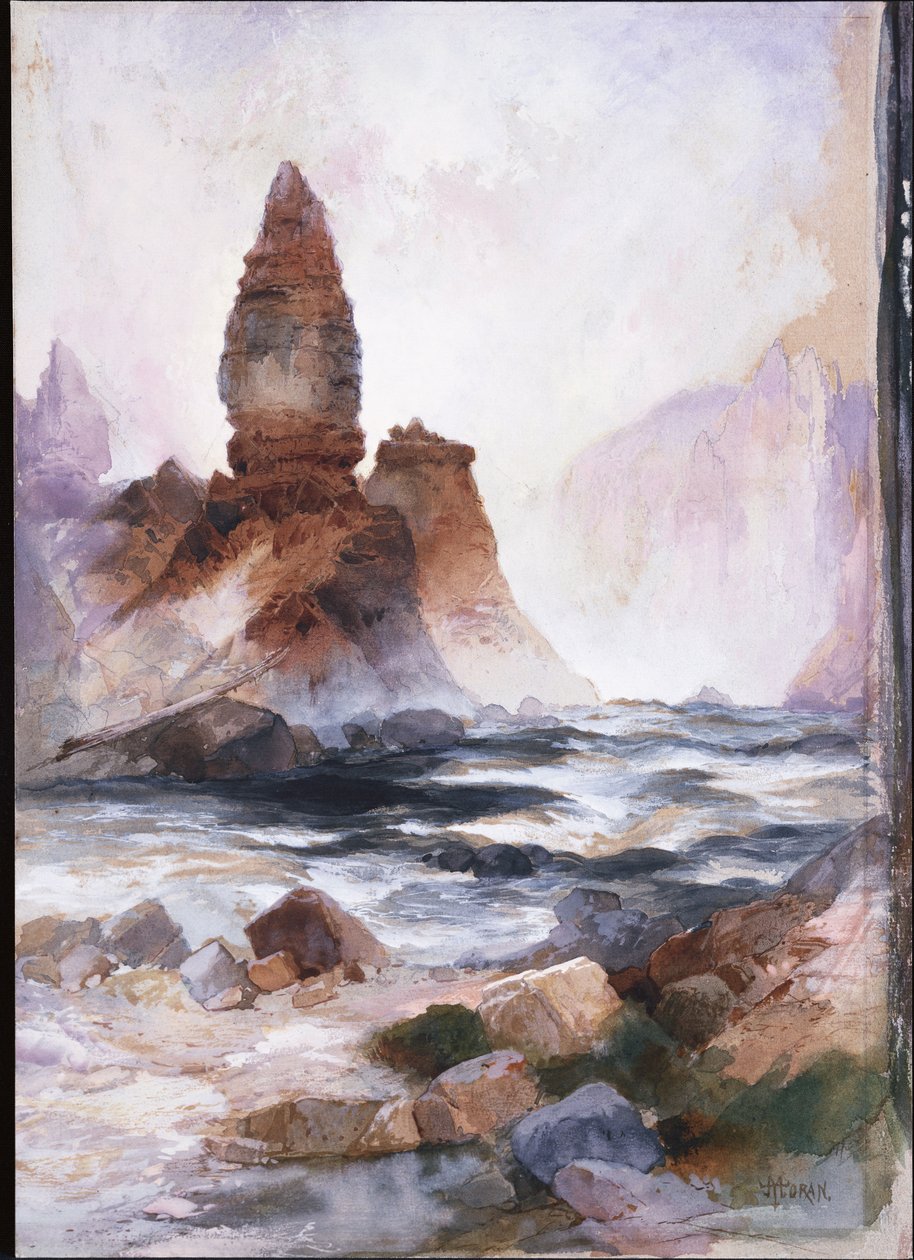 Tower Falls ja Sulphur Rock, Yellowstone tekijältä Thomas Moran