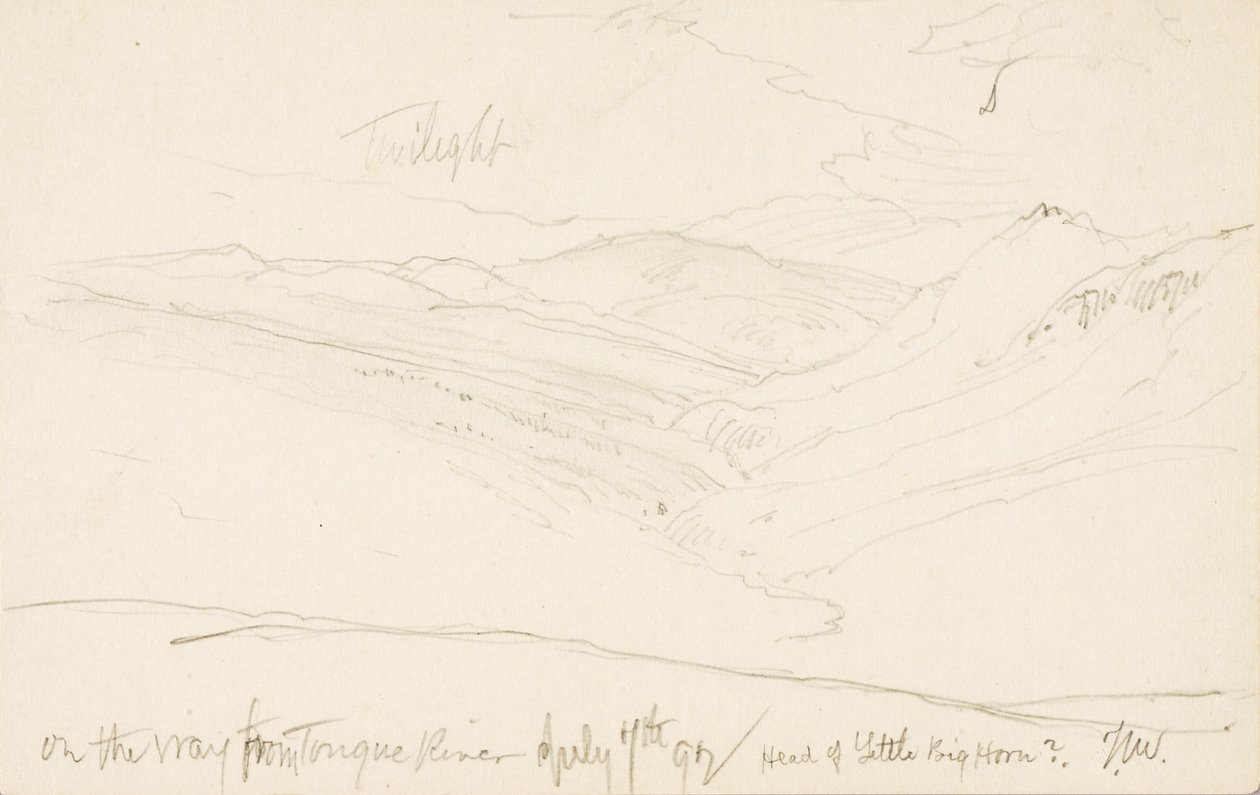 Hämärä matkalla Tongue Riveristä (Little Big Hornin pää) tekijältä Thomas Moran