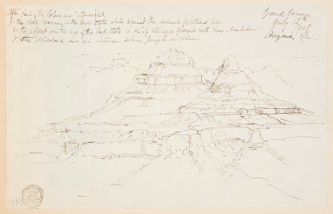 Kaksi kalliota Grand Canyonissa, Arizonassa tekijältä Thomas Moran