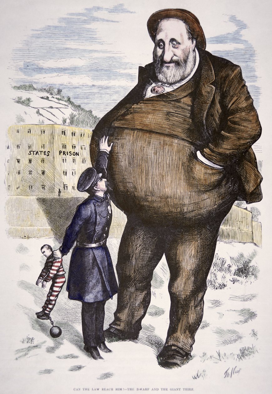 Sarjakuva, jossa esiintyy William Marcy "Boss" Tweed (1823-78) "Harper