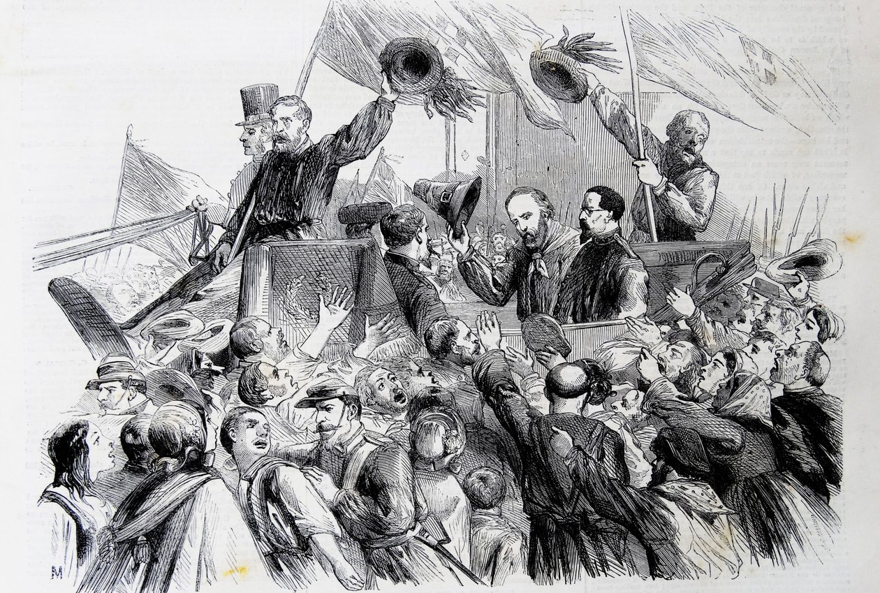 Garibaldin saapuminen Napoliin 1860 tekijältä Thomas Nast