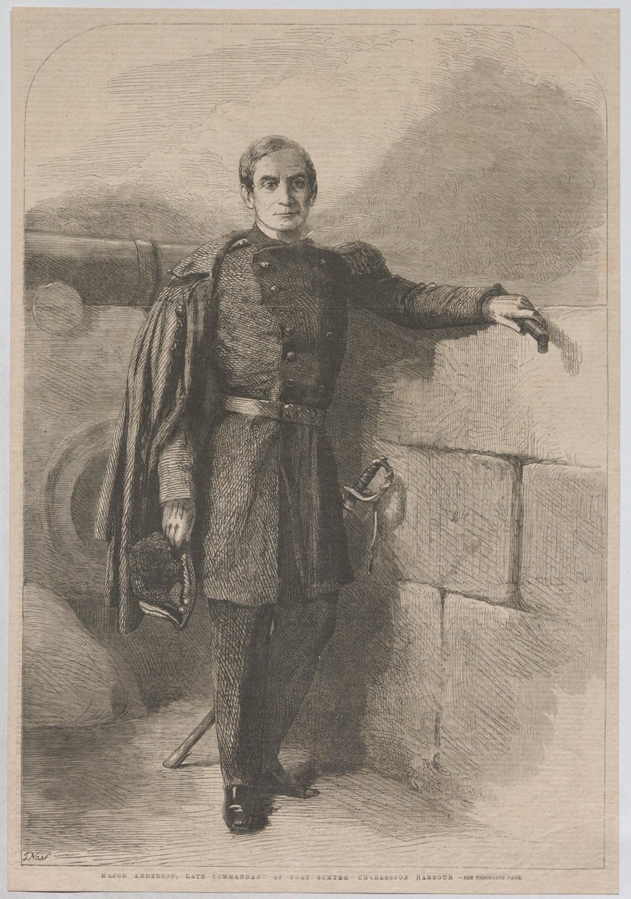 Majuri Anderson, Fort Sumterin entinen komentaja Charlestonin satamassa tekijältä Thomas Nast