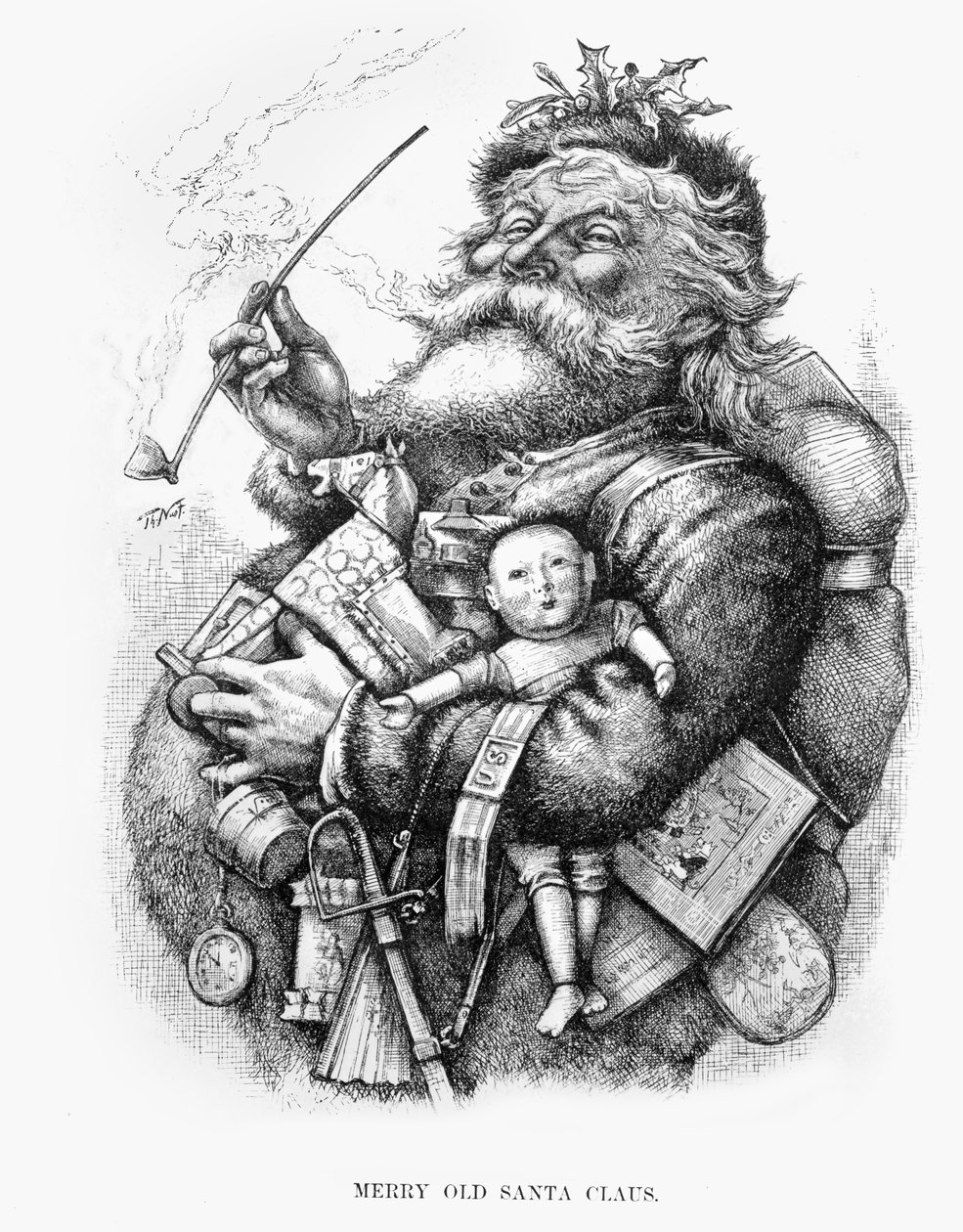 Merry Old Santa Claus, taiteilijan kaivertama tekijältä Thomas Nast