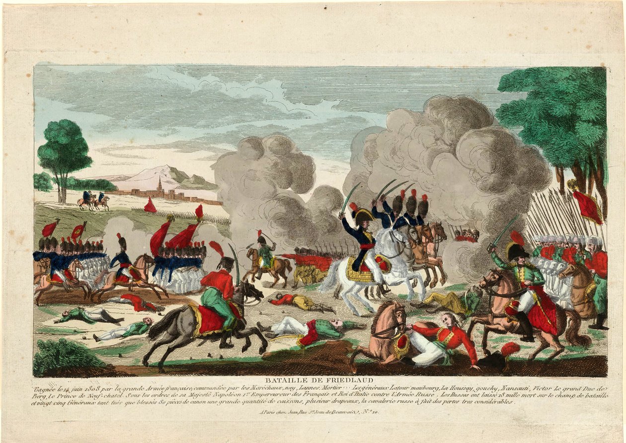 Bataille de Friedland - Friedlandin taistelu. Venäjän Leib-kaartin syytös 14. kesäkuuta 1807 - Naudet, Thomas Charles tekijältä Thomas Naudet