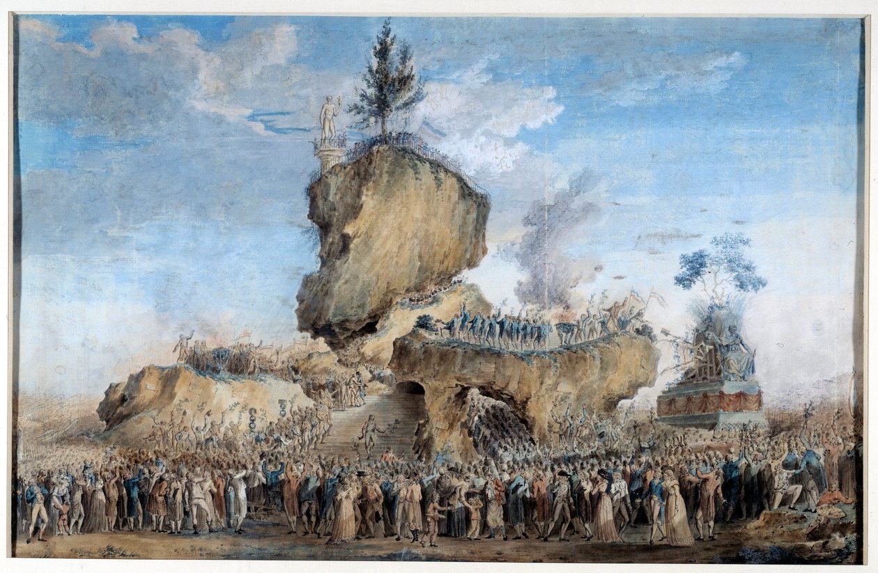 Korkeimman Olennon juhla kentällä maaliskuussa 1793. Thomas Naudetin (1778 - 1810) maalaus tekijältä Thomas Naudet