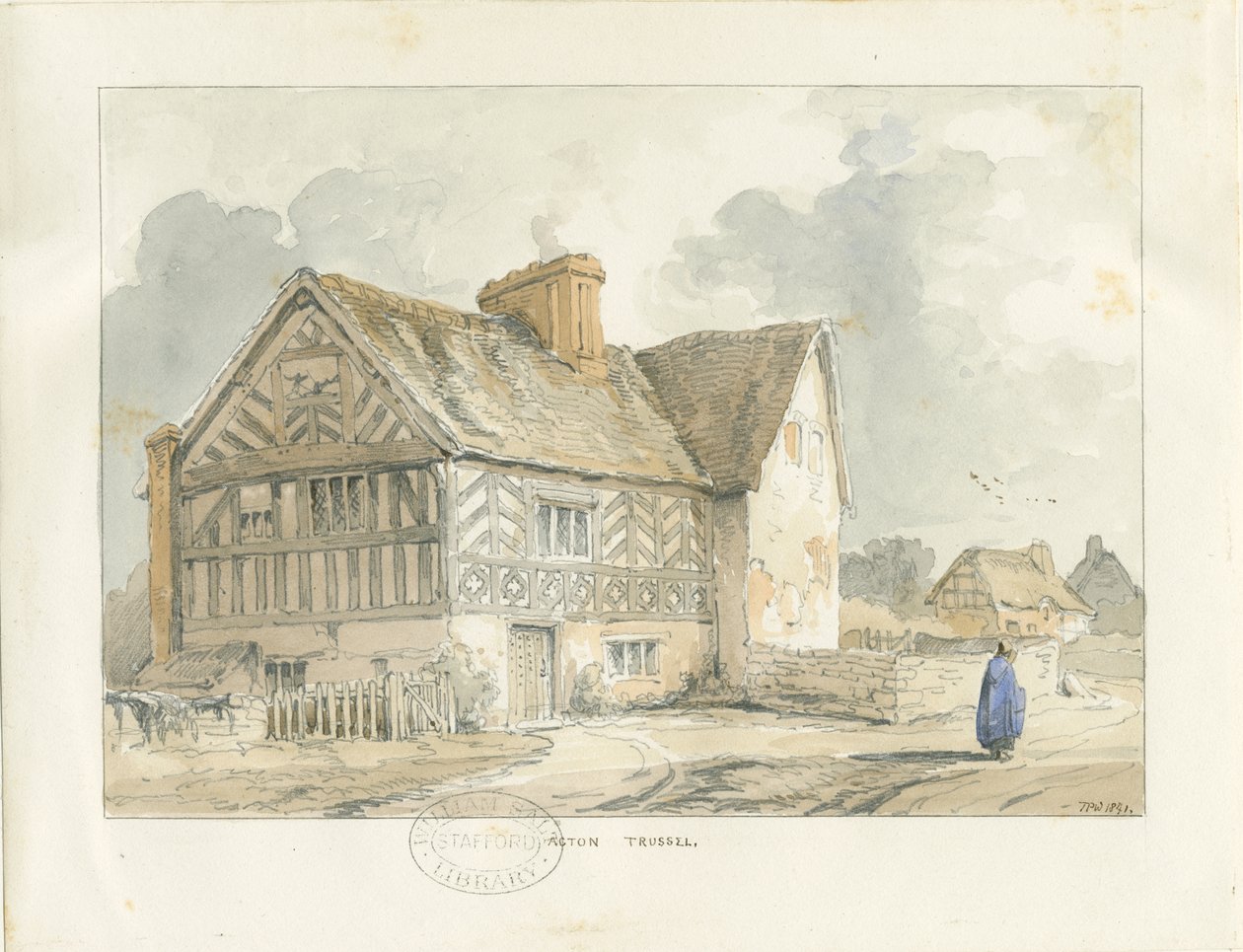 Acton Trussell Old House: akvarellimaalaus tekijältä Thomas Peploe Wood