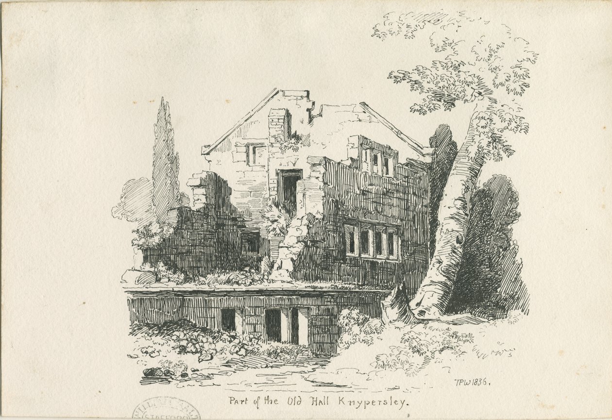 Biddulph - Knypersley Hall [vanha] : piirros kynällä ja musteella tekijältä Thomas Peploe Wood
