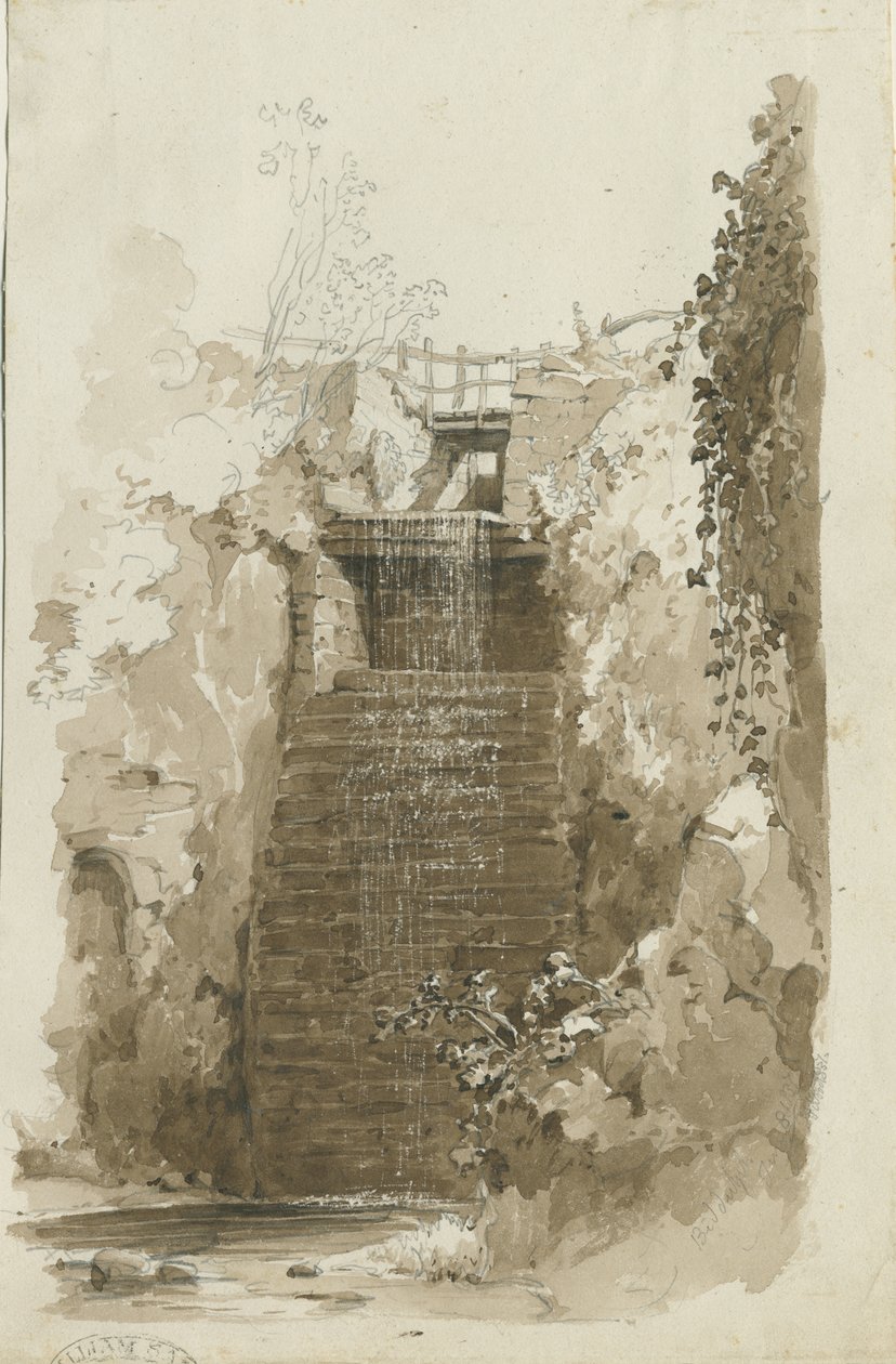 Biddulph - maaseutunäkymä: tussipiirustus, 8.6.1837 (piirustus) (piirustus) tekijältä Thomas Peploe Wood
