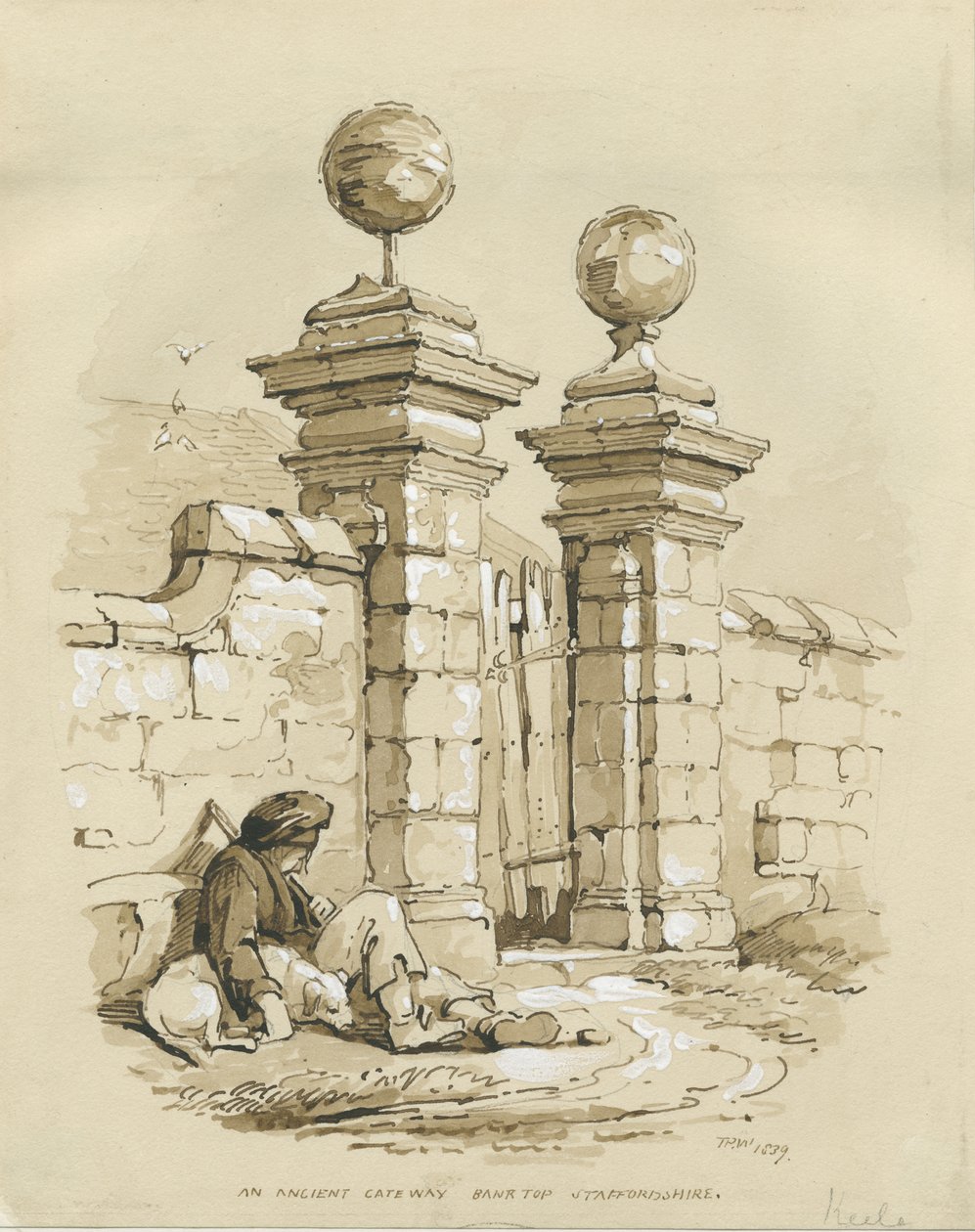 Colwich - Ancient Gateway at Bank Top: seepiapiirros tekijältä Thomas Peploe Wood