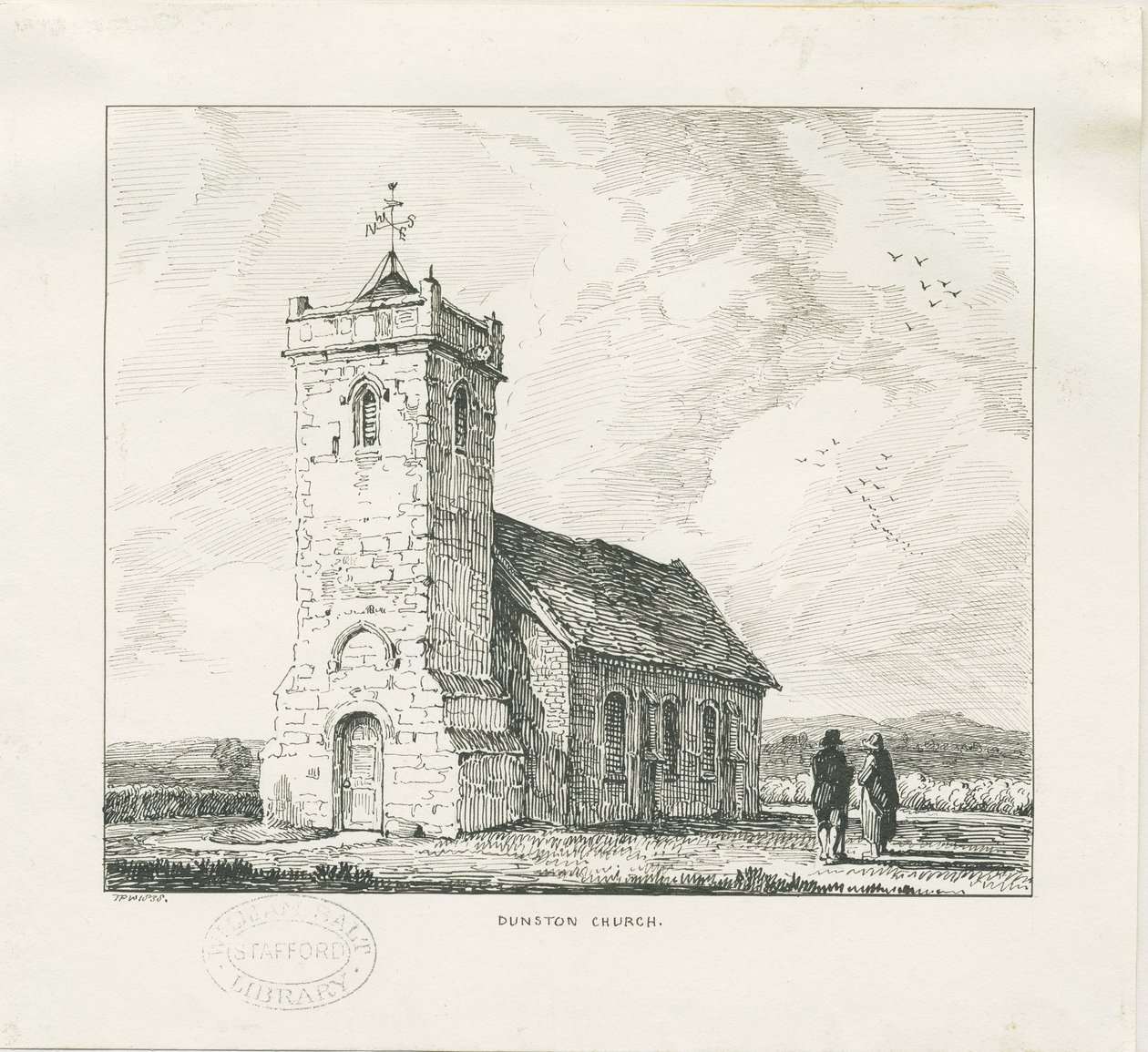 Dunston Church: kynäpiirros tekijältä Thomas Peploe Wood