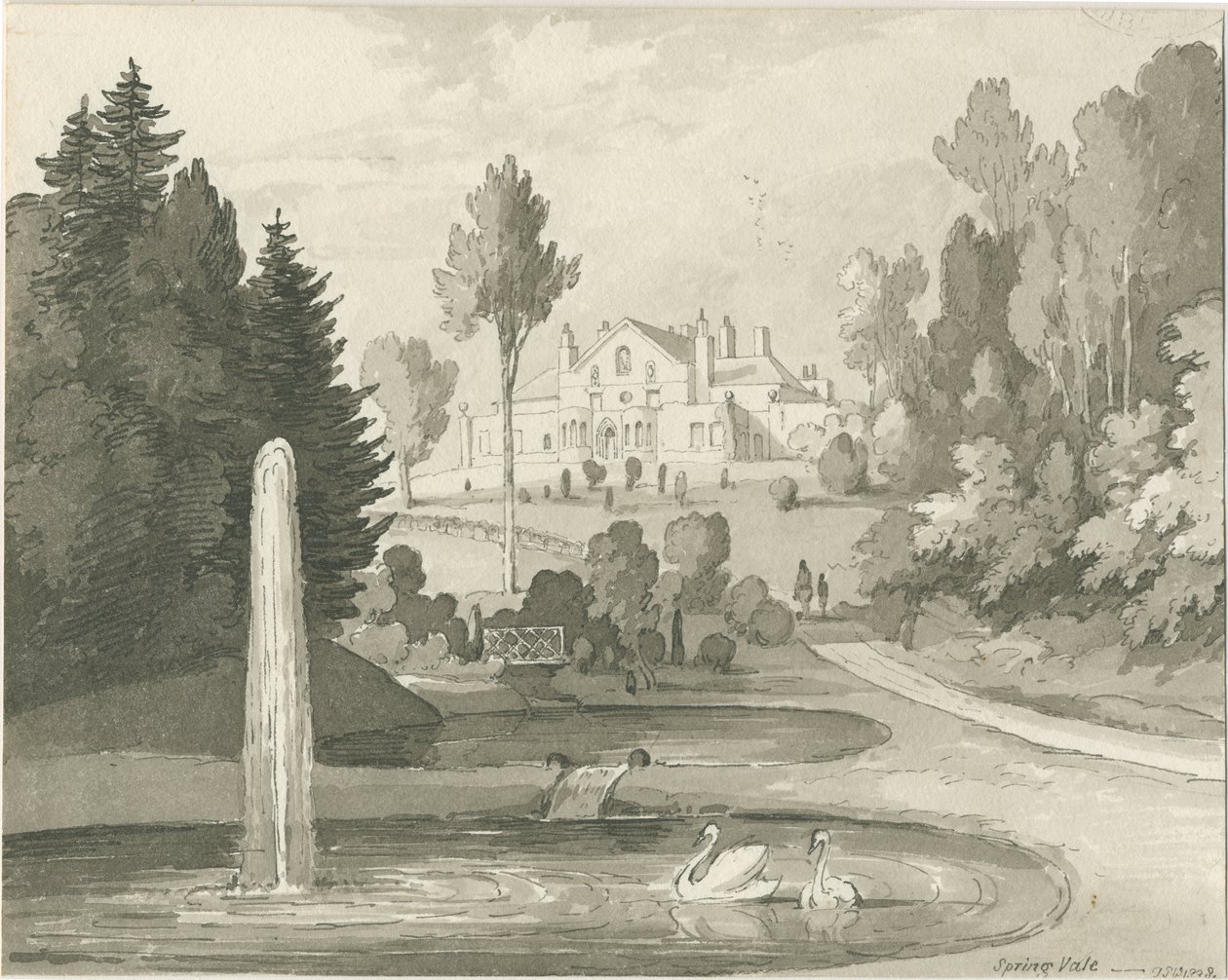 Stone - Spring Vale: seepiapesupiirustus tekijältä Thomas Peploe Wood