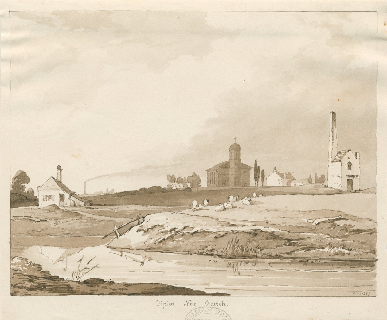 Tipton New Church: seepiapesupiirros tekijältä Thomas Peploe Wood