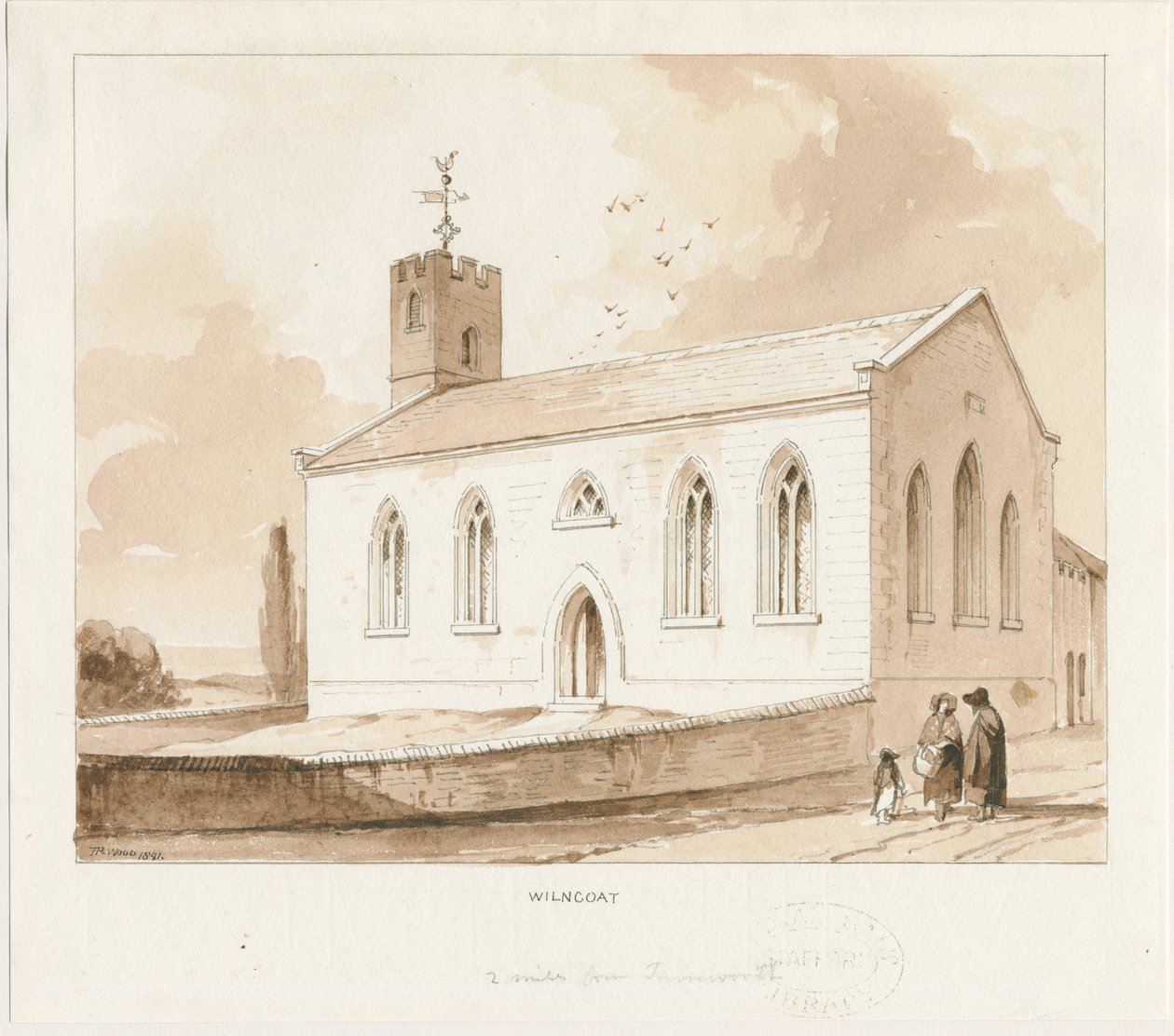 Wilnecote Church: seepiapesupiirros tekijältä Thomas Peploe Wood