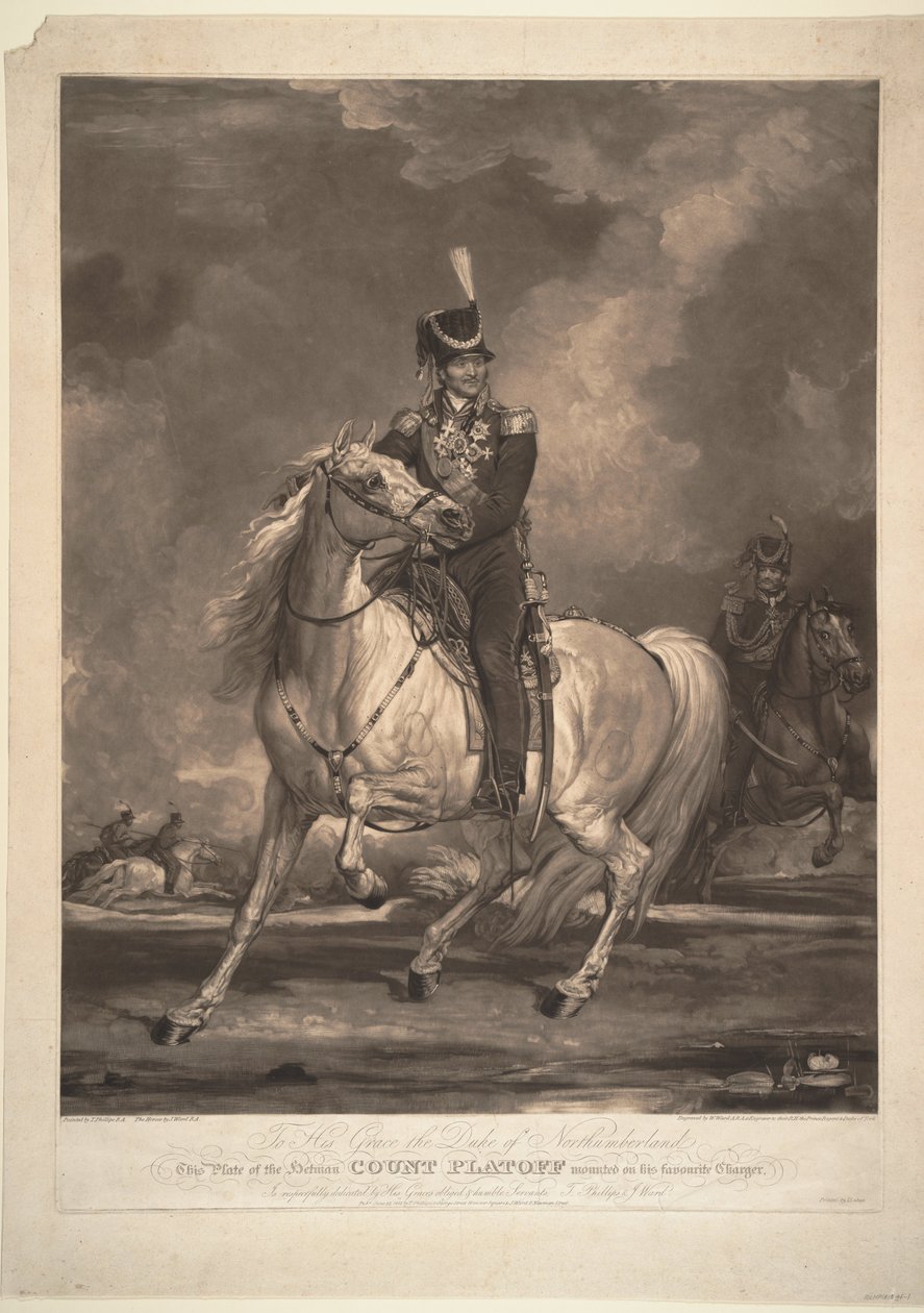 Kreivi Matvei Ivanovitš Platovin muotokuva 1757-1818, 1815 tekijältä Thomas Phillips